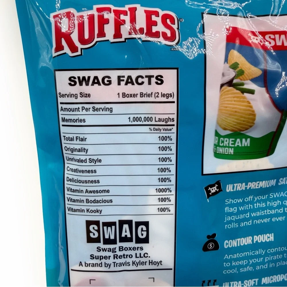 Ruffles Sour Cream and Onion Chips Swag Boxer Briefs Mens Size Medium Underwear